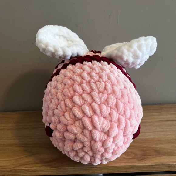 Crochet Bee Plushie Magenta and Pink One Size Soft Yarn Collectible Gifts Baby - Picture 3 of 8